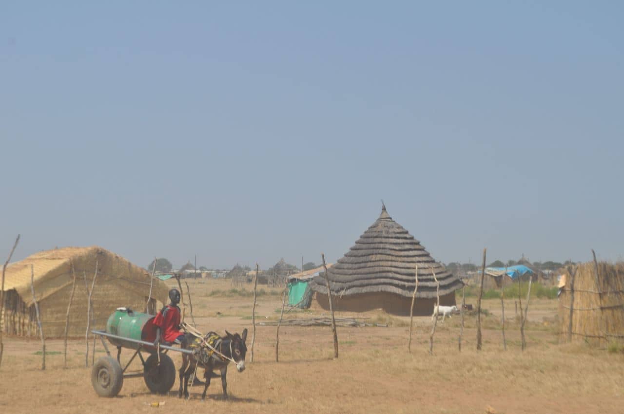 A street scene in Abyei town, on the Sudan-South Sudan border